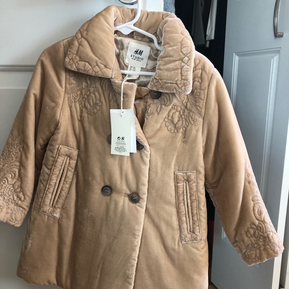 H&M Studio Fall Velvet Toddler Coat - Picture 2 of 3